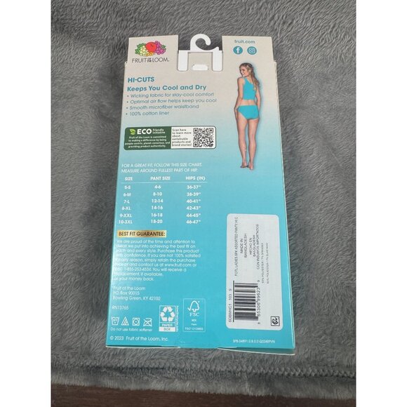 Fruit Of The Loom Womens Breathable Micro-Mesh Hi-Cuts Size 9/2XL - Picture 3 of 4